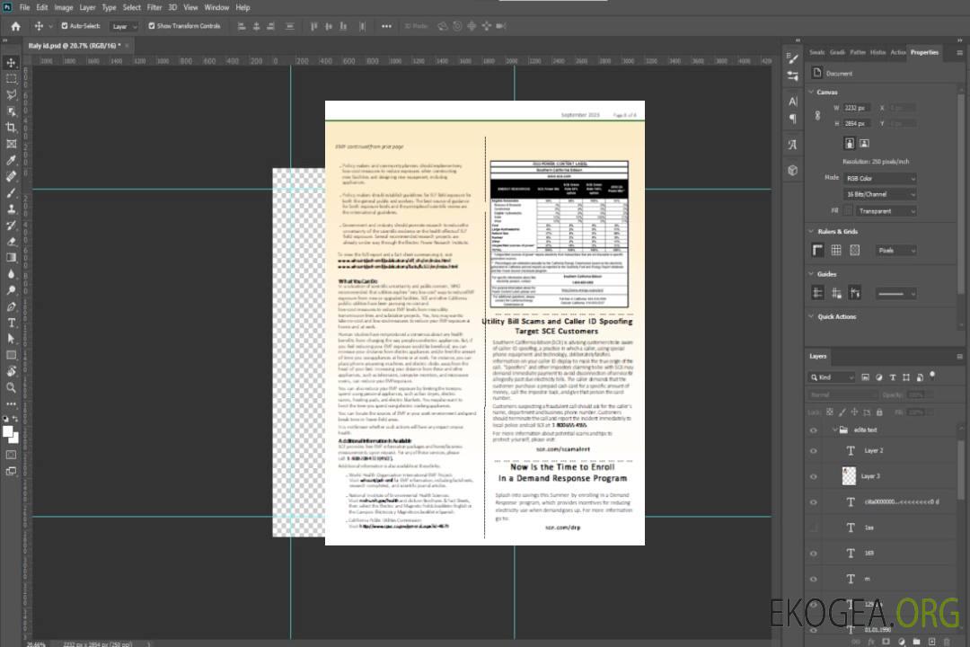 Facture commerciale de services publics EDISON de Californie du Sud, page 8, SCR template